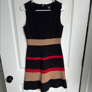 Tommy Hilfiger Black and Tan A-Line Mini Dress